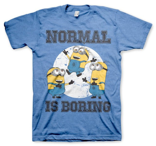 Koszulka męska Minionki - Normal Is Boring niebieska