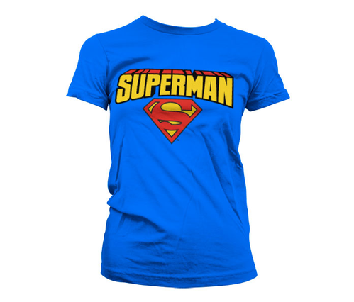 Koszulka damska Superman Blockletter Logo bluzka Dc Comics