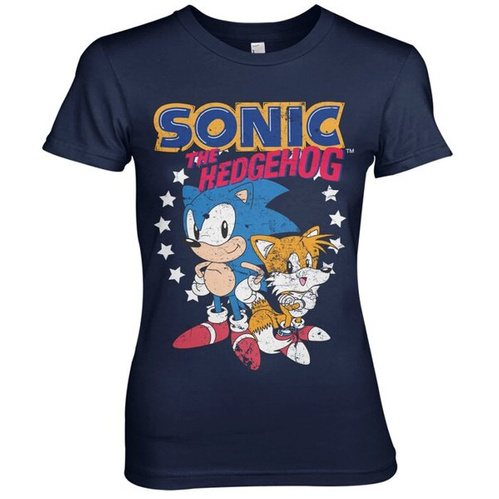 Koszulka damska Sonic & Tails granatowa