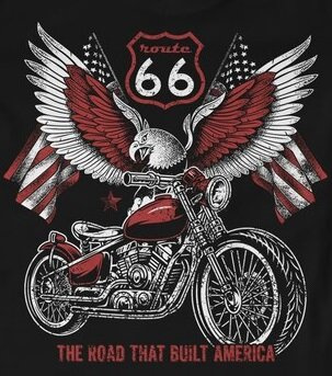 Koszulka męska Route 66 - American Eagle Bike