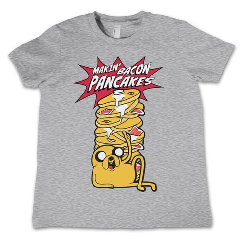 Koszulka dziecięca Adventure Time - Bacon Pancakes szara